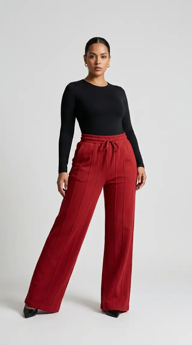 Pantalón Paris rojo en talla grande
